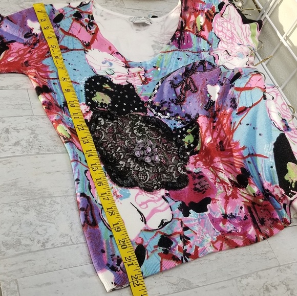 Alberto Makali Multicolor Beaded & Sequined Top - Picture 5 of 8